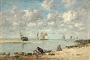 Washerwoman near Trouville by Eugène Boudin
