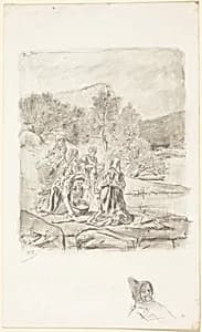 Washerwomen by Félicien Rops