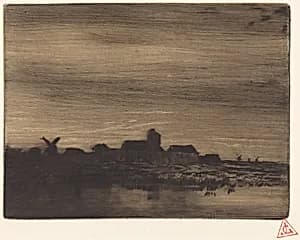Waterside Village by Charles Émile Jacque