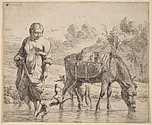Woman Crossing a Stream by Karel Dujardin