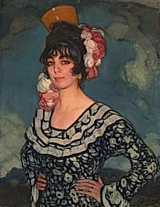 Woman in Andalusian Dress by Ignacio Zuloaga