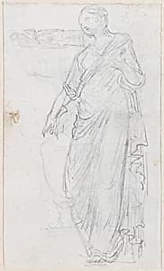 Woman in Toga [verso] by Hubert Robert