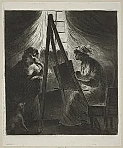 Woman Painter at Easel by Vivant Denon