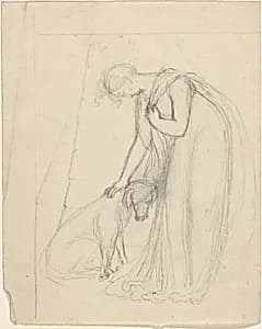 Woman Patting a Dog by John Flaxman