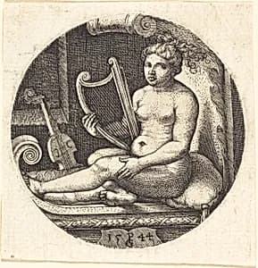 Woman with a Harp by Georg Pencz