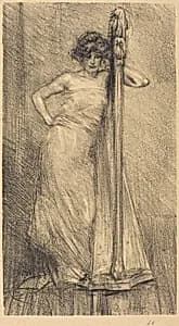 Woman with a Harp by Albert Belleroche