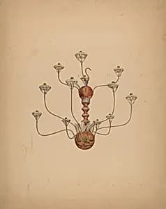 Wood and Tin Chandelier by George Constantine