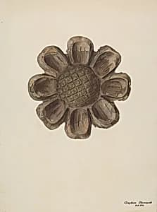 Wood Carving - Flower by Clayton Clements