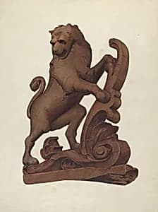Woodcarving of a Lion by Alice Stearns