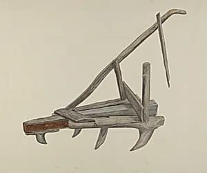 Wooden Harrow or Cultivator by Wilbur M Rice
