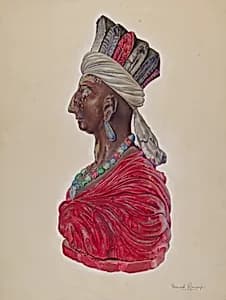 Wooden Indian Bust by David Ramage