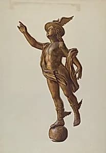 Wooden "Mercury" Figure by Elizabeth Moutal
