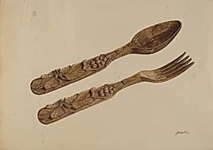 Wooden Spoon and Fork by John Cutting