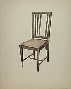 Wooden Straight Chair by Wilbur M Rice