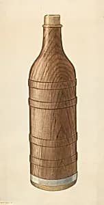 Wooden Wine Bottle by Wilbur M Rice