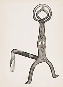 Wrought Iron Andiron by Natalie Simon