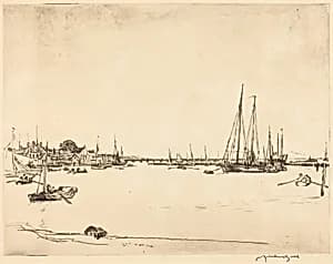 Yarmouth, Isle of Wight by Sir Muirhead Bone