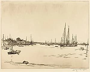 Yarmouth, Isle of Wight by Sir Muirhead Bone