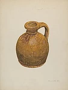 Yellow Stoneware Jug by Herman O. Stroh