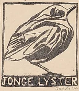 Young Thrush by M.C. Escher
