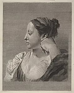 Young Woman in Profile by Marco Alvise Pitteri after Giovanni Battista Piazzetta