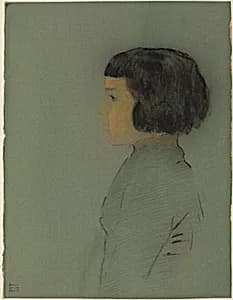 Young Woman in Profile by Odilon Redon