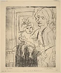 Young Woman with Child by Ernst Ludwig Kirchner