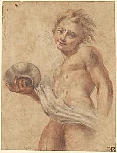 Youth Holding a Dish by After Correggio
