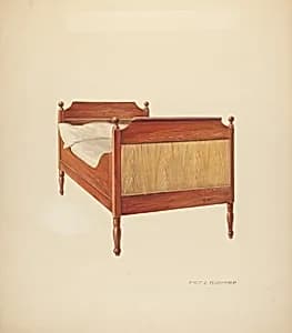Zoar "Sleigh" Bed by Fritz Boehmer