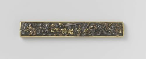 Sword knife hilt with procession by anonymous