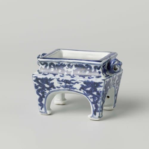 Rectangular censer on four legs with dragons by anonymous