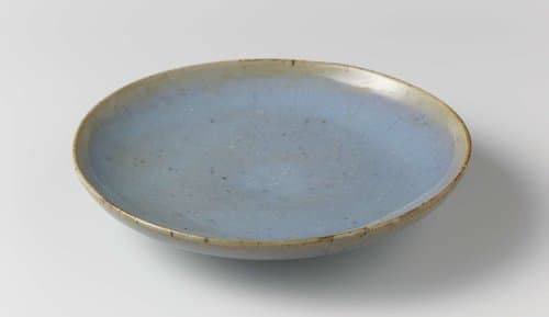 Dish with a lavender blue glaze by anonymous