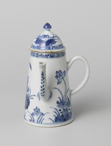 Conical coffee pot with flowering lotus by anonymous