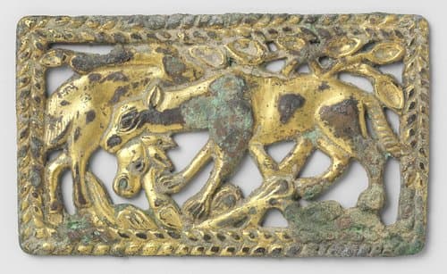 Ceintuur applique, muildier en roofdieren by anonymous