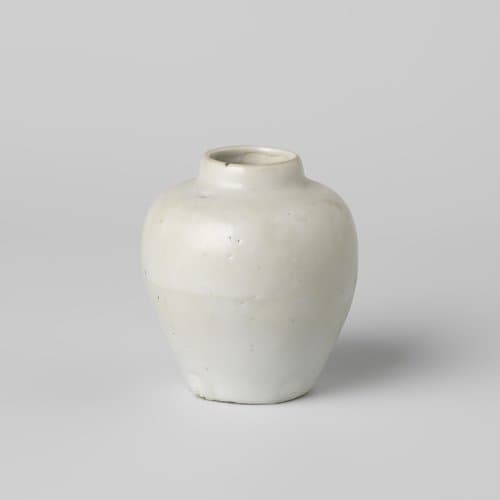 Ovoid vase with a white glaze by anonymous; anonymous
