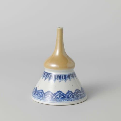 Funnel with a light brown glaze and ruyi border by anonymous