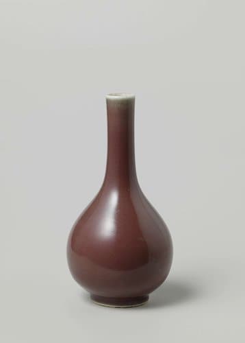Pear-shaped bottle vase with a red glaze by anonymous
