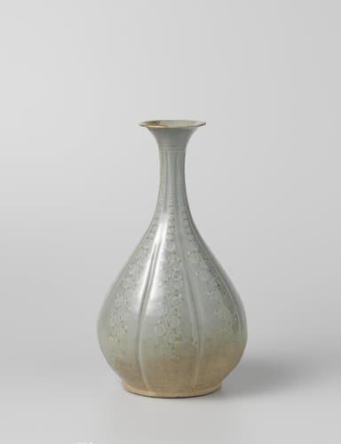 Bottle vase with floral scrolls by anonymous