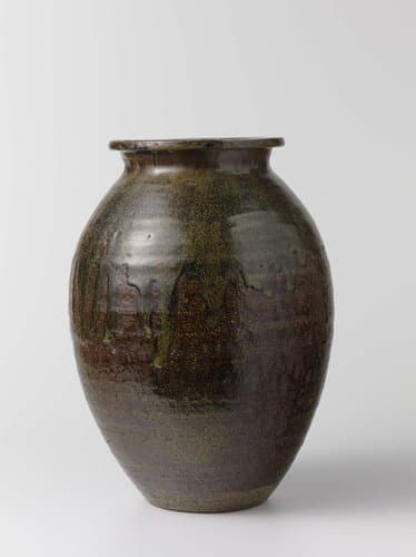 Ovoid jar with a brown black glaze by anonymous; anonymous