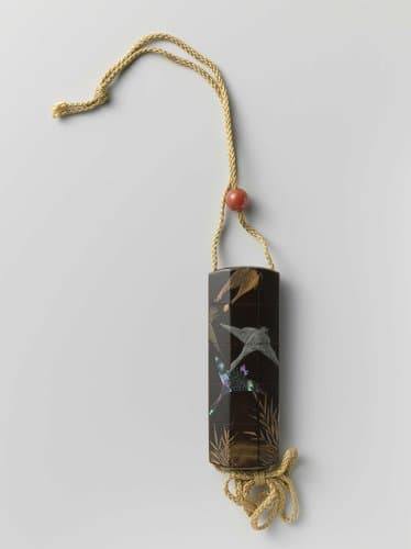 Inro: neerstrijkende ganzen by anonymous