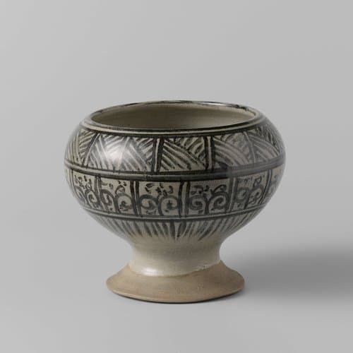 Vase with ornamental borders and scrolls by anonymous; anonymous