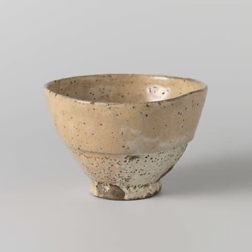Tea bowl with a rose cream glaze by anonymous; anonymous