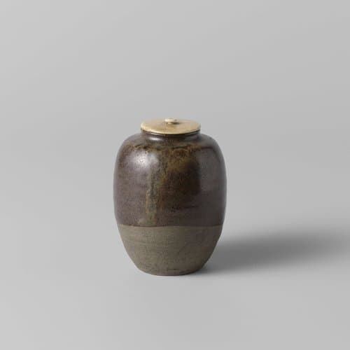 Tea caddy with a brown glaze by anonymous; anonymous
