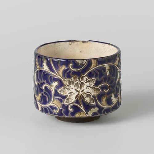 Tea bowl with floral scrolls by anonymous; anonymous