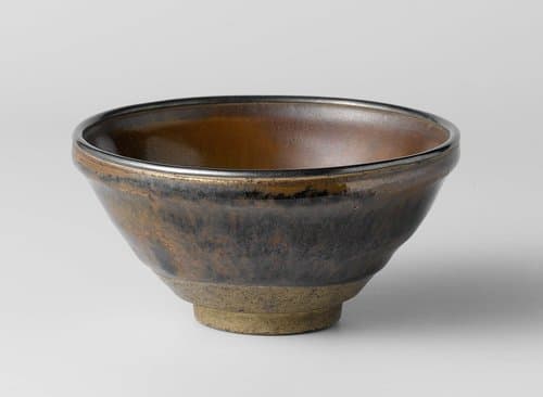 Teabowl with a 'hare's fur' glaze by anonymous; anonymous