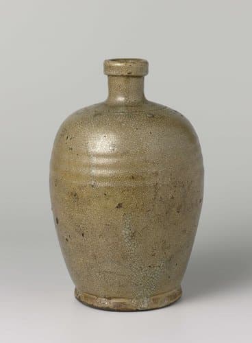 Ovoid bottle with a lightbrown glaze by anonymous