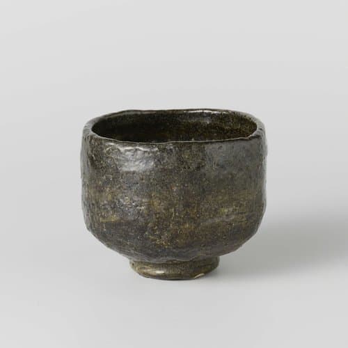 Teabowl with a blackgreen glaze by anonymous; anonymous