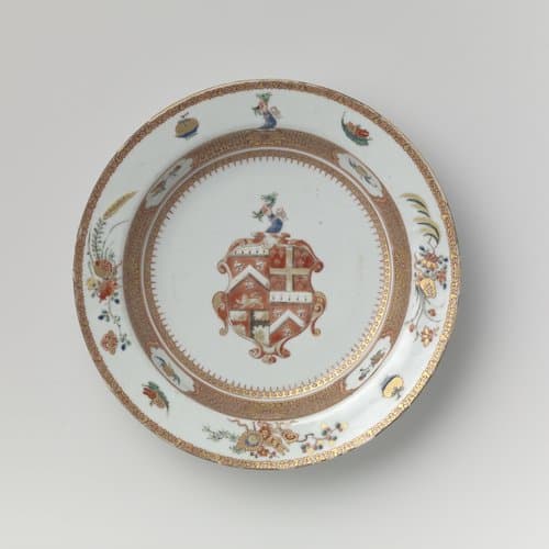 Soup plate with the arms of the Sayer, Woodhave and Brooke family by anonymous