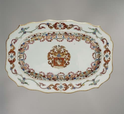 Rectangular dish with the arms of the Falck family by anonymous