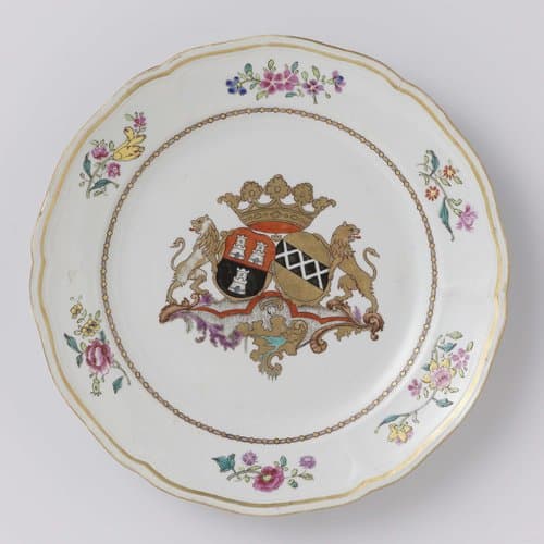 Plate with the arms of the Van Dam and De Maulde family by anonymous